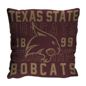 Texas State OFFICIAL NCAA "Stacked" Woven Pillow; 20" x 20" - 1COL/13002/0214/RET