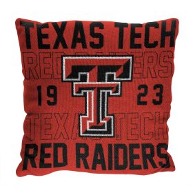 Texas Tech OFFICIAL NCAA "Stacked" Woven Pillow; 20" x 20" - 1COL/13002/0035/RET