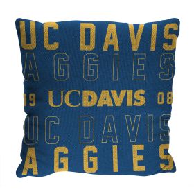 UC Davis OFFICIAL NCAA "Stacked" Woven Pillow; 20" x 20" - 1COL/13002/1248/RET