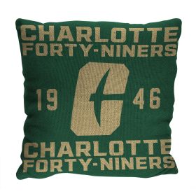 UNC - Charlotte OFFICIAL NCAA "Stacked" Woven Pillow; 20" x 20" - 1COL/13002/0145/RET