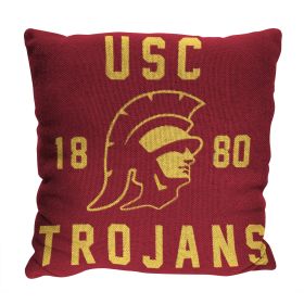 USC OFFICIAL NCAA "Stacked" Woven Pillow; 20" x 20" - 1COL/13002/0068/RET