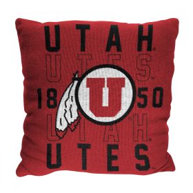 Utah OFFICIAL NCAA "Stacked" Woven Pillow; 20" x 20" - 1COL/13002/0005/RET