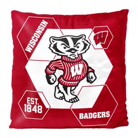 Wisconsin OFFICIAL NHL "Connector" Double Sided Velvet Pillow; 16" x 16" - 1COL/23500/0003/RET