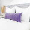 Moroccan Handwoven Cactus Silk Lumbar Pillow 14 x 36 Embroidered cushion - Purple