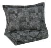 Ashley Jabesh Black Contemporary 3-Piece Queen Quilt Set Q365033Q - as Pic