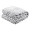 Back Printing Shaved Flannel Plush Blanket; checked Blanket for Bed or Sofa; 80&quot; x 90&quot;; Grey - as Pic