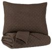 Ryter Twin Coverlet Set Q722001T Brown Casual youth top of bed - as Pic