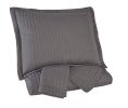 Ashley Raleda Gray Contemporary 3-Piece King Coverlet Set Q498003K - as Pic