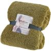 Oversided Sherpa Throw; 60&quot; x 72&quot; Olive (2 Pack Set of 2) - as Pic