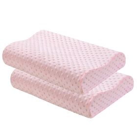 Contour Memory Foam Pillow Orthopaedic Head Neck Back Support Pillow with Cover, 1/2 Pack - Pink - 2