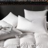 Luxury Bed Pillow Soft Goose Down Feather Pillow for Sleeping Home Hotel Use Queen Size - White