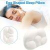 1pc All-round Cloud Pillow, Soft Bed Pillow Nursing Pillow 3D Ergonomic Sleeping Egg Shaped Ergonomic Pillows - Gray