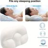 1pc All-round Cloud Pillow, Soft Bed Pillow Nursing Pillow 3D Ergonomic Sleeping Egg Shaped Ergonomic Pillows - Gray