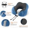 U Shaped Memory Foam Neck Pillows Soft Slow Rebound Space Travel Pillow Massage Sleeping Airplane Pillow Neck Cervical Bedding - Upgrade A Navy Blue -