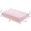 Contour Memory Foam Pillow Orthopaedic Head Neck Back Support Pillow with Cover, 1/2 Pack - Pink - 1