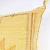 Moroccan Handwoven Cactus Silk Lumbar Pillow 14 x 36 Embroidered cushion - Yellow Gold