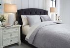 Ashley Maryam Gray Contemporary 3-Piece Queen Coverlet Set Q350003Q - as Pic