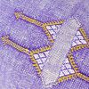 Moroccan Handwoven Cactus Silk Lumbar Pillow 14 x 36 Embroidered cushion - Violet