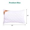 Luxury Queen Bed Pillow Hotel Sleep Hypoallergenic Cotton Fill Machine Washable - White