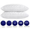 Luxury Queen Bed Pillow Hotel Sleep Hypoallergenic Cotton Fill Machine Washable - White