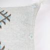 Moroccan Handwoven Cactus Silk Lumbar Pillow 14 x 36 Embroidered cushion - Gray