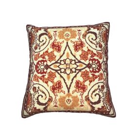 18 x 18 Square Cotton Accent Throw Pillow, Scrolled Floral Pattern, Multicolor