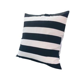 20 x 20 Modern Square Cotton Accent Throw Pillow, Classic Block Stripes, Black, White