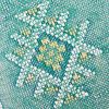 Moroccan Handwoven Cactus Silk Lumbar Pillow 14 x 36 Embroidered cushion - Pine Green