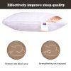 Luxury Queen Bed Pillow Hotel Sleep Hypoallergenic Cotton Fill Machine Washable - White