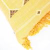 Moroccan Handwoven Cactus Silk Lumbar Pillow 14 x 36 Embroidered cushion - yellow