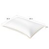 Luxury Bed Pillow Soft Goose Down Feather Pillow for Sleeping Home Hotel Use Queen Size - Coffee Line