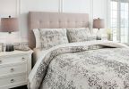 Ashley Addey Charcoal+Bone Casual Queen Comforter Set Q716003Q - as Pic