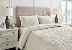 Ashley Hesper Bone Contemporary Queen Coverlet Set Q717013Q - as Pic