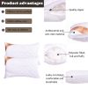 Luxury Queen Bed Pillow Hotel Sleep Hypoallergenic Cotton Fill Machine Washable - White