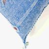 Moroccan Handwoven Cactus Silk Lumbar Pillow 14 x 36 Embroidered cushion - True Blue