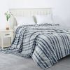 Back Printing Shaved Flannel Plush Blanket; Blue Stripe Blanket for Bed or Sofa; 80&quot; x 90&quot; ( Set of 2) - as Pic