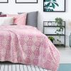 Pack Of 2 Back Printing Shaved Flannel Plush Blanket; checked Blanket for Bed or Sofa; 60&quot; x 80&quot;; Pink ( The original code: W1223KTBK4286A-P