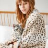 Printed Faux Rabbit Fur Throw; Lightweight Plush Cozy Soft Blanket; 50&quot; x 60&quot;; Sand Leopard (2 Pack Set of 2) - as Pic