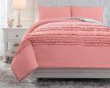 Ashley Avaleigh Pink+White+Gray Contemporary Full Comforter Set Q702003F - as Pic