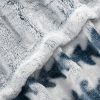 Back Printing Shaved Flannel Plush Blanket; Blue Stripe Blanket for Bed or Sofa; 60&quot; x 80&quot; (Set of 2) - as Pic