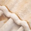 Back Printing Shaved Flannel Plush Blanket; Light Brown Stripe Blanket for Bed or Sofa; 60&quot; x 80&quot; (2 Pack Set of 2) - as Pic