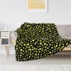 Printed Faux Rabbit Fur Throw; Lightweight Plush Cozy Soft Blanket; 50&quot;x60&quot; Black Leopard (2 Pack Set of 2) - as Pic