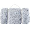 Back Printed Sherpa Throw With Tassels-Blue-50&rdquo;*60&rdquo; (2 Pack Set Of 2) - as Pic