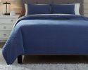 Ashley Ryter Navy Casual Queen+Full Coverlet Set Q723002Q - as Pic