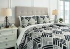 Ashley Ellowyn Black+Gray+Bone Contemporary Queen Comforter Set Q904003Q - as Pic