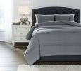 Ashley Mattias Gray Casual 3-Piece King Comforter Set Q377003K - as Pic