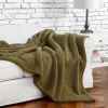 Oversided Sherpa Throw; 60&quot; x 72&quot; Olive (2 Pack Set of 2) - as Pic