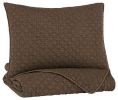 Ryter Twin Coverlet Set Q722001T Brown Casual youth top of bed - as Pic