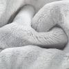 Back Printing Shaved Flannel Plush Blanket; checked Blanket for Bed or Sofa; 80&quot; x 90&quot;; Grey ( Set of 2) - as Pic