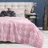 Pack Of 2 Back Printing Shaved Flannel Plush Blanket; checked Blanket for Bed or Sofa; 60&quot; x 80&quot;; Pink ( The original code: W1223KTBK4286A-P